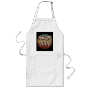 VINTAGE 2008 GEBURTSTAGSGESCHENK FÜR MÄNNER FRAUEN LANGE SCHÜRZE