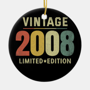 Vintage 2008 Limited Edition 14. Geburtstag Männer Keramik Ornament
