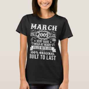 Vintage 2009 14 Jahre alt 14. März Geburtstag Män T-Shirt