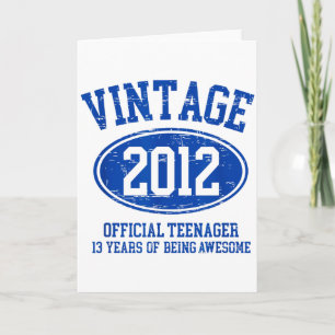 Vintage 2012 Offizieller Teenager 13. Geburtstag 1 Karte