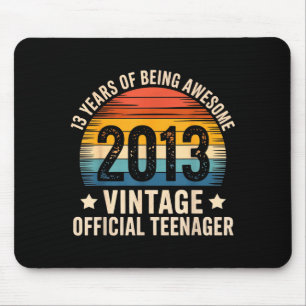 Vintage 2013 Teenager 13. Geburtstag 13 Jahre 2026 Mousepad