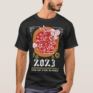 Vintage 2023 chinesisches Sternzeichen-Hasen-Desig T-Shirt