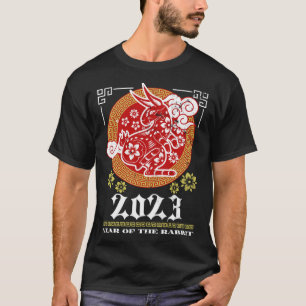 Vintage 2023 Chinesisches Sternzeichen-Hasen-Desig T-Shirt