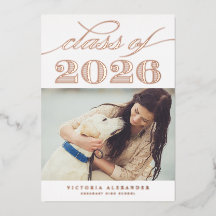 Vintage 2025 Foto Abschluss Rose Gold