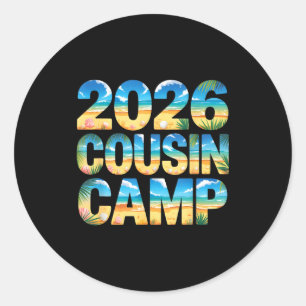 Vintage 2026 Cousin-Camp-Crew-Familientreffen Runder Aufkleber