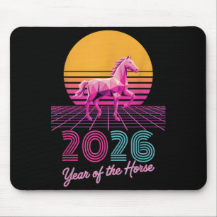 Vintage 2026 Jahr des Pferdes Lunar Cowgirl CNY Z Mousepad