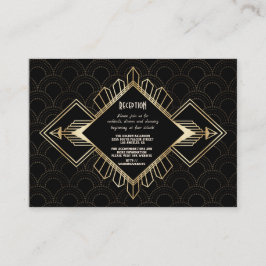 Vintage 20er Gold Black Great Gatsby Details Begleitkarte