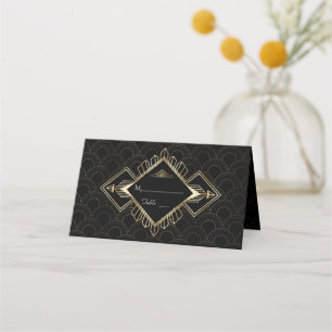 Vintage 20er Gold Black Great Gatsby Wedding Platzkarte