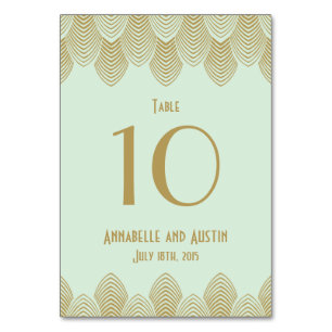 Vintage 20er Jahre Art Deco Muschel-Hochzeitstisch Tischnummer