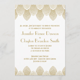 Vintage 20er Jahre Art Déco Scallop Einladung