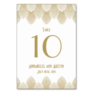 Vintage 20er Jahre Art Deco Scallop Hochzeit Tisch Tischnummer