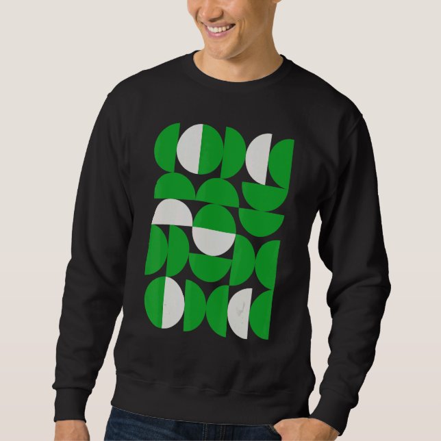 Vintage 20s Geometric Green Shapes Retro Abstract  Sweatshirt (Vorderseite)