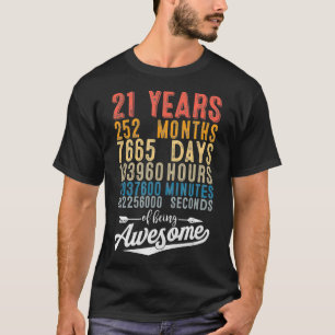 Vintage 21. Geburtstag Countdown Retro 21 Jahre al T-Shirt