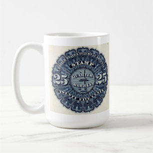 Vintage 25c Bier-Steuereinnahmestempel-Tasse Kaffeetasse