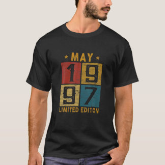 Vintage 25Th Birthday May 1997 Born In 1997 25 Yrs T-Shirt