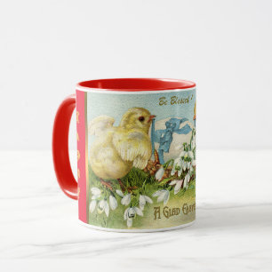 Vintage 2 Hühner und Osterei Tasse