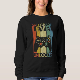Vintage 2. Klasse freigeschaltet Zurück zur Schule Sweatshirt