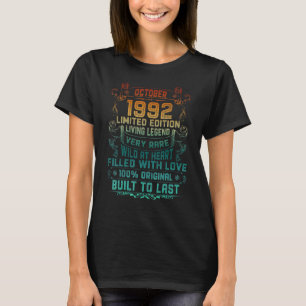 Vintage 30 Jahre alt Oktober 1992 30. Geburtstag   T-Shirt