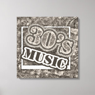 Vintage 30er-Jahre-Musik - Wrapped Canvas Leinwanddruck