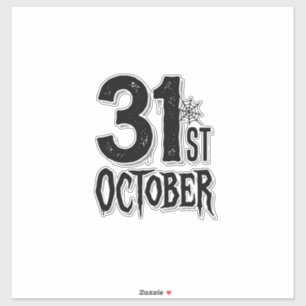 Vintage 31. Oktober Halloween-Schrifttyp-Design_1 Aufkleber