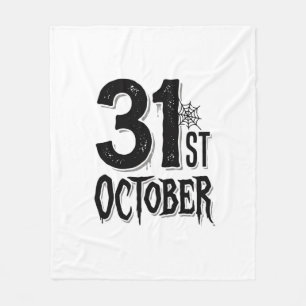 Vintage 31. Oktober Halloween-Schrifttyp-Design_1 Fleecedecke
