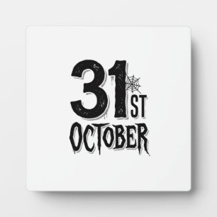 Vintage 31. Oktober Halloween-Schrifttyp-Design_1 Fotoplatte