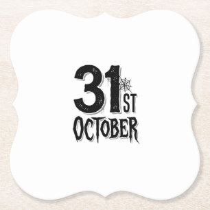 Vintage 31. Oktober Halloween-Schrifttyp-Design_1 Untersetzer