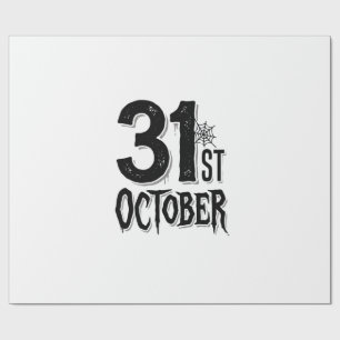 Vintage 31. Oktober Halloween-Schriftzug Design_1 Geschenkpapier