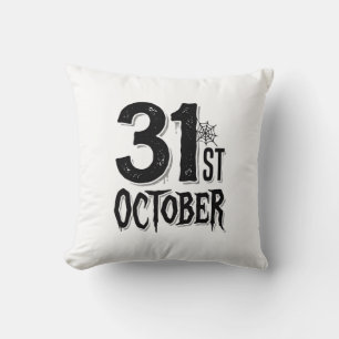 Vintage 31. Oktober Halloween-Schriftzug Design_1 Kissen