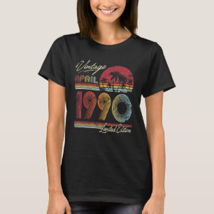 Vintage 32. Geburtstag April 1990 32 Jahre altes S T-Shirt