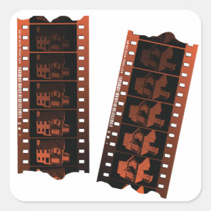Vintage 35mm Negativfilmstreifen Quadratischer Aufkleber