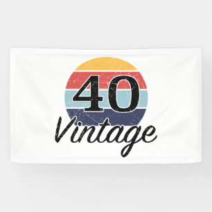 Vintage 40. Geburtstag Sonnenuntergang Banner