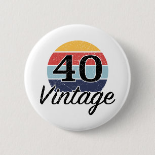 Vintage 40. Geburtstag Sonnenuntergang Button