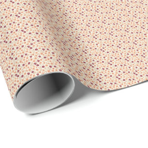 Vintage 40er Jahre Soft Peach und Taupe Utility Bl Geschenkpapier