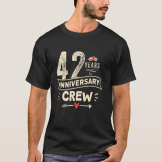 Vintage 42 Jahre Hochzeit Jubiläum Crew Paar T-Shirt