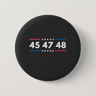 Vintage 45 47 48 Trump 2024 USA-Flagge Präsident Button