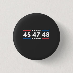 Vintage 45 47 48 Trump 2024 USA-Flagge Präsident Button