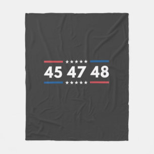Vintage 45 47 48 Trump 2024 USA-Flagge Präsident Fleecedecke