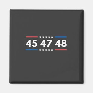 Vintage 45 47 48 Trump 2024 USA-Flagge Präsident Magnet