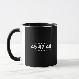Vintage 45 47 48 Trump 2024 USA-Flagge Präsident Tasse