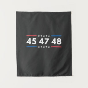 Vintage 45 47 48 Trump 2024 USA-Flagge Präsident Wandteppich