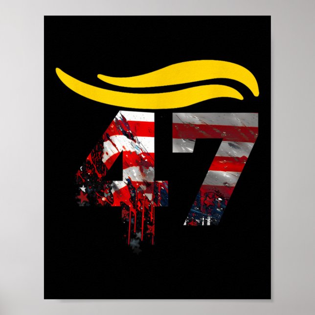Vintage 47 Trump Haar 2  Poster (Vorne)