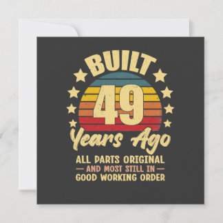 Vintage 49. Geburtstag Vor 49 Jahren Gebaut Lustig Einladung
