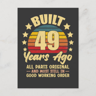 Vintage 49. Geburtstag Vor 49 Jahren Gebaut Lustig Postkarte