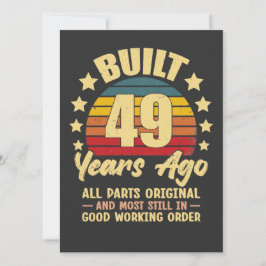 Vintage 49th Birthday Built 49 Years Ago Funny 