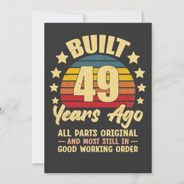 Vintage 49th Birthday Built 49 Years Ago Funny  (Vorderseite)