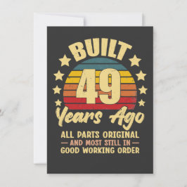 Vintage 49th Birthday Built 49 Years Ago Funny  Einladung