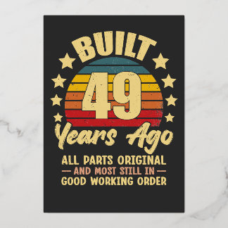 Vintage 49th Birthday Built 49 Years Ago Funny  Folieneinladung