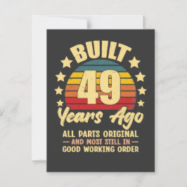 Vintage 49th Birthday Built 49 Years Ago Funny  Magneteinladung