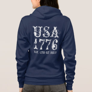 Vintage 4. Juli-Fleecejacke für Frauen Hoodie